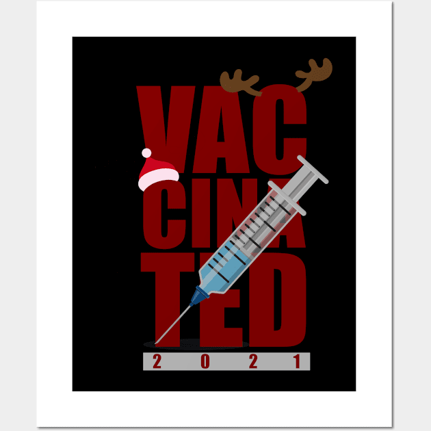 vaccinated christmas Wall Art by Nwebube parody design